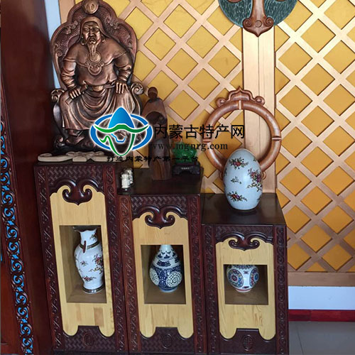 蒙族手工实木展柜