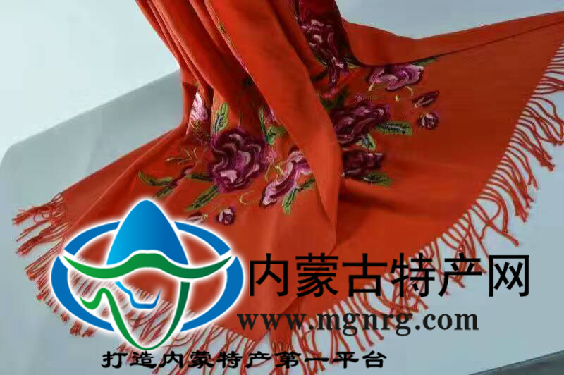 鄂尔多斯羊绒刺绣领巾